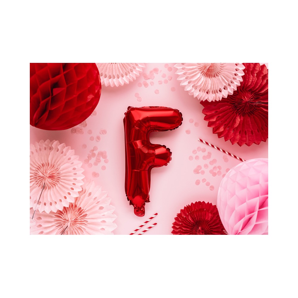 Ballon en Mylar Lettre ''F'', 35cm, rouge