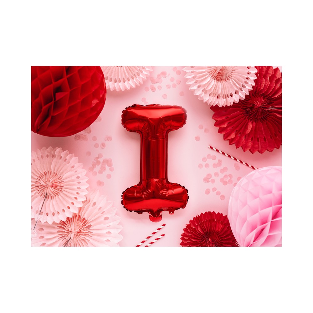 Ballon en Mylar Lettre ''I'', 35cm, rouge