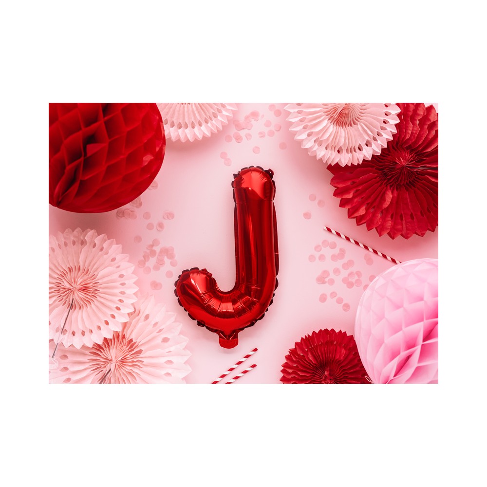 Ballon en Mylar Lettre ''J'', 35cm, rouge