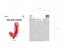 Ballon en Mylar Lettre ''J'', 35cm, rouge