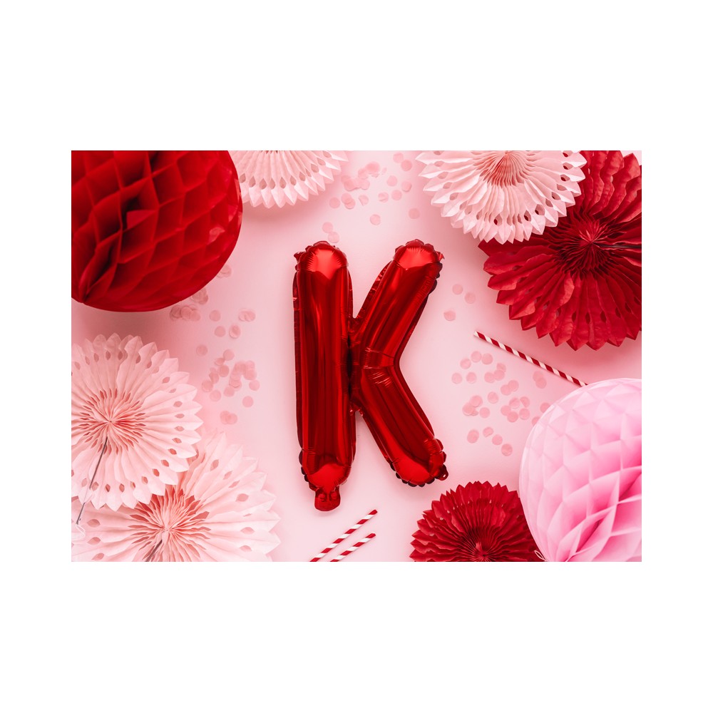 Ballon en Mylar Lettre ''K'', 35cm, rouge