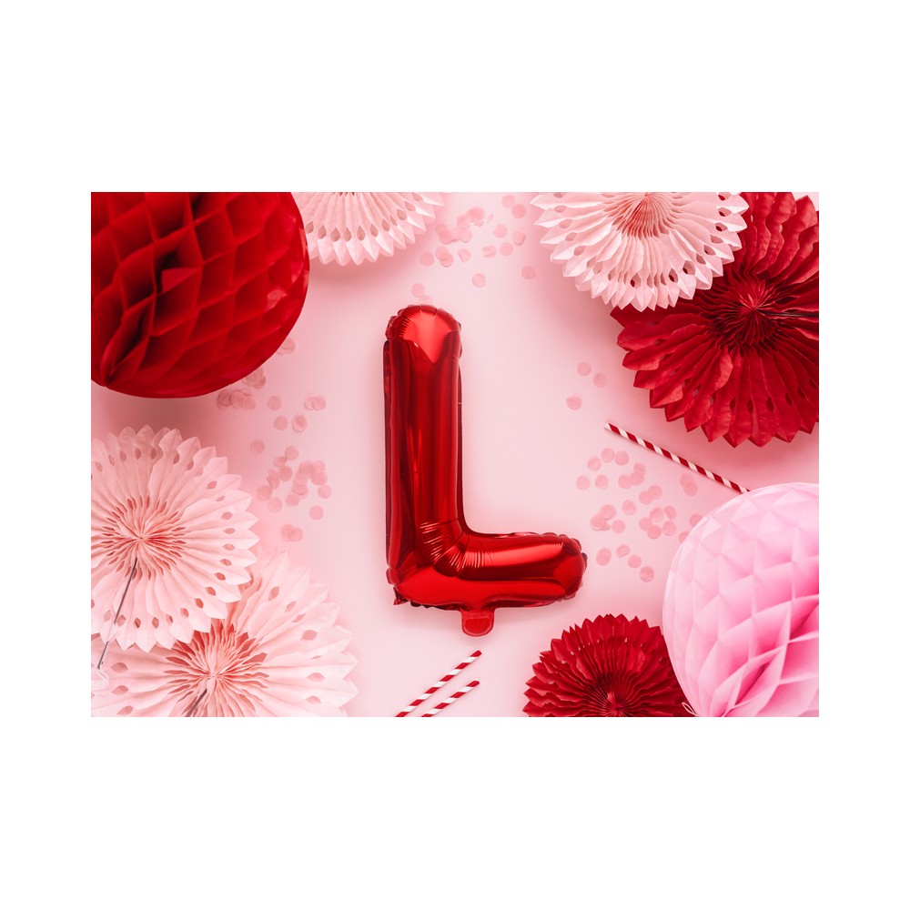 Ballon en Mylar Lettre ''L'', 35cm, rouge