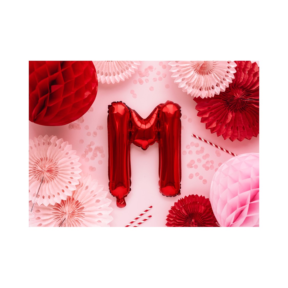 Ballon en Mylar Lettre ''M'', 35cm, rouge