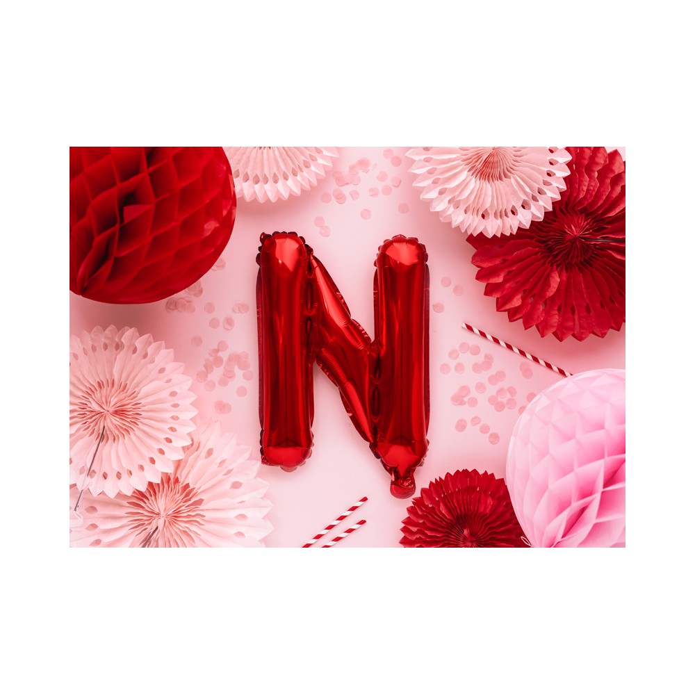 Ballon en Mylar Lettre ''N'', 35cm, rouge
