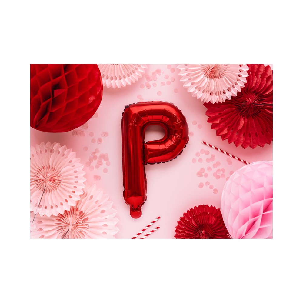 Ballon en Mylar Lettre ''P'', 35cm, rouge