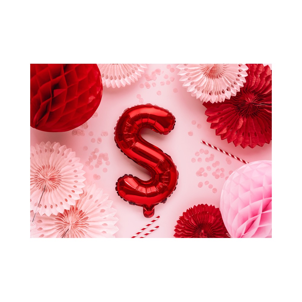 Ballon en Mylar Lettre ''S'', 35cm, rouge