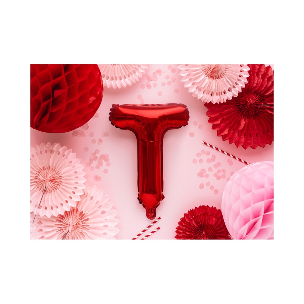Ballon en Mylar Lettre ''T'', 35cm, rouge