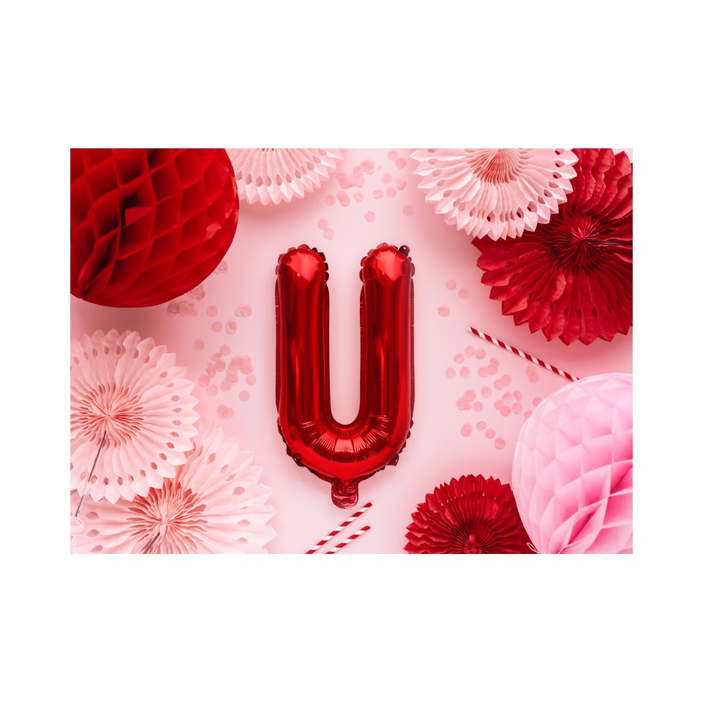 Ballon en Mylar Lettre ''U'', 35cm, rouge