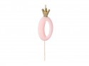 Bougie d'anniversaire Chiffre 0, rose clair, 9.5cm