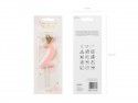 Bougie d'anniversaire Chiffre 2, rose clair, 9.5cm