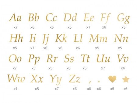 Autocollants lettre, or