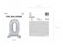 Ballon en Mylar debout, Chiffre ''0'', 70cm, argenté