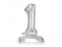 Ballon en Mylar debout Chiffre 1, 70cm, argenté