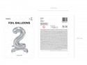 Ballon en Mylar debout Chiffre 2, 70cm, argenté