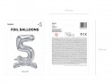 Ballon en Mylar debout, Chiffre 5, 70cm, argenté