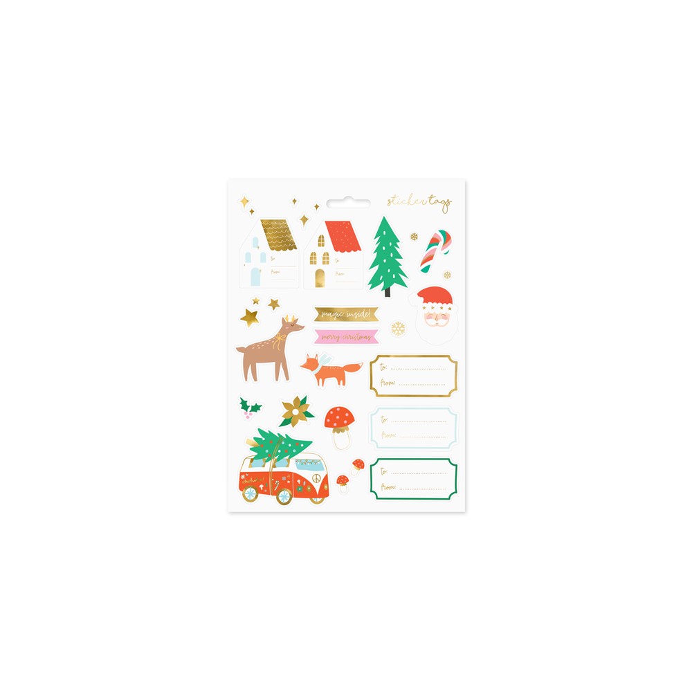 Autocollants de Noël Forêt d'hiver, mix