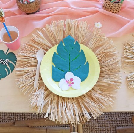 10 assiettes jaune citron -...