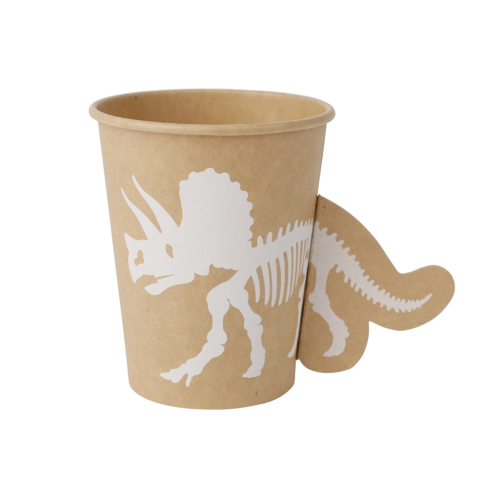 8 gobelets "dinosaure squelette"