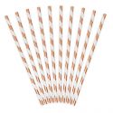 10 Pailles en papier - or rose clair