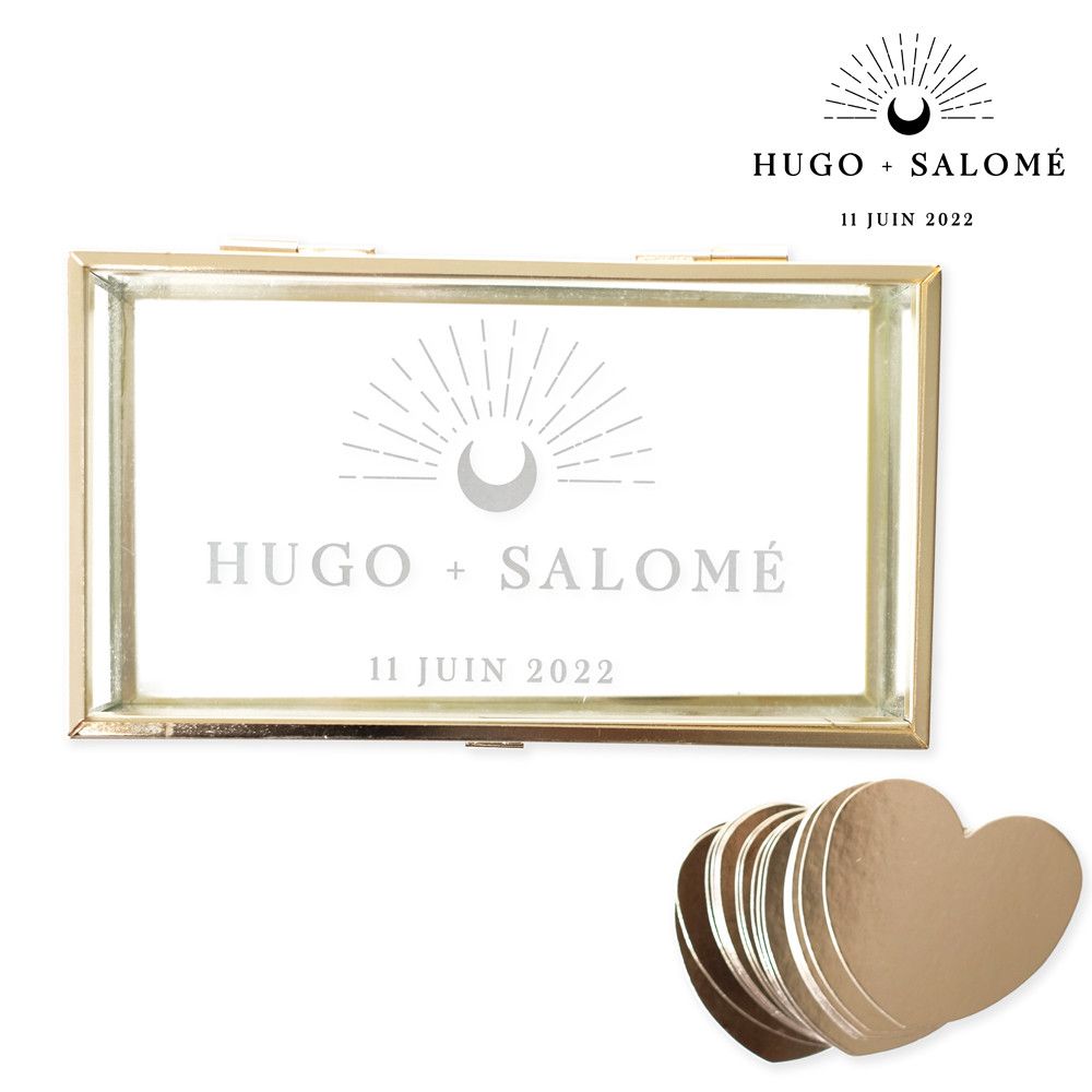 Livre d'or boîte en verre personnalisable "cosmic"