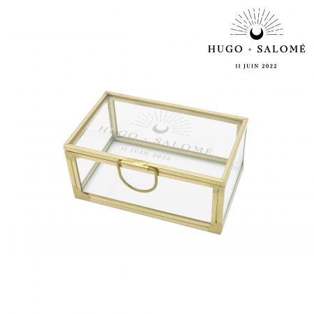 Boîte à alliances en verre...