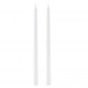 2 bougies cierges blanches - 30 cm