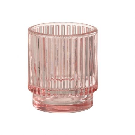 Photophore en verre strié...