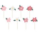 8 Cake toppers de gâteau Fleurs