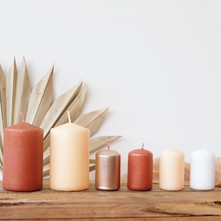 Bougie cylindrique pêche -...