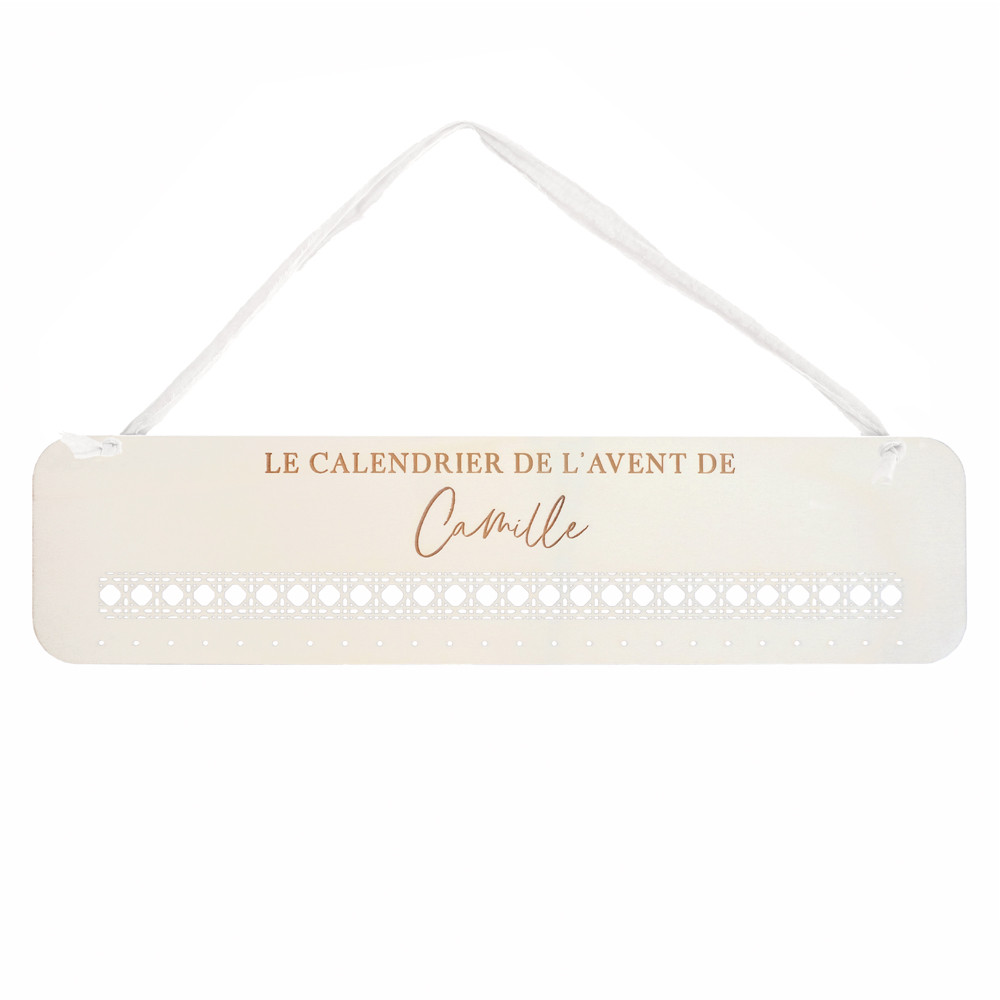 Calendrier de l'avent personnalisable en bois "cannage"