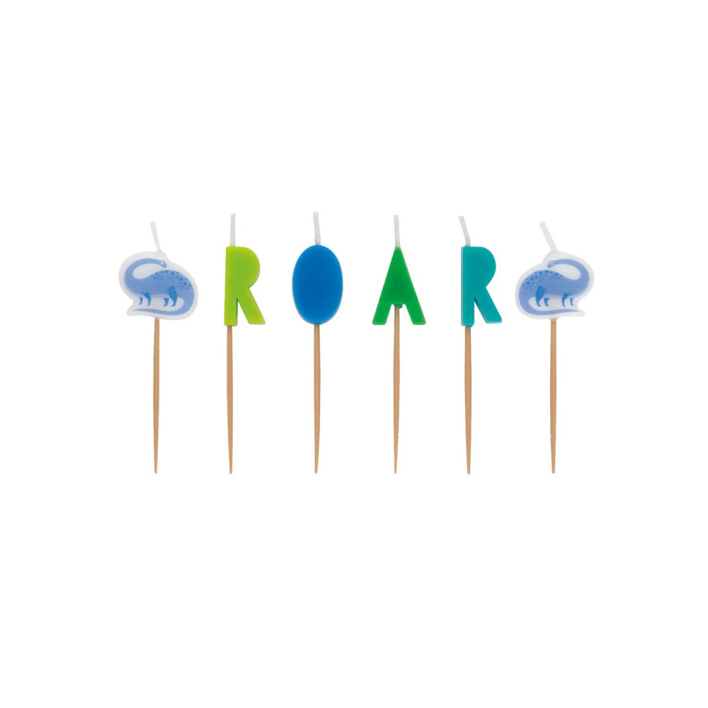 6 bougies "dinosaure"