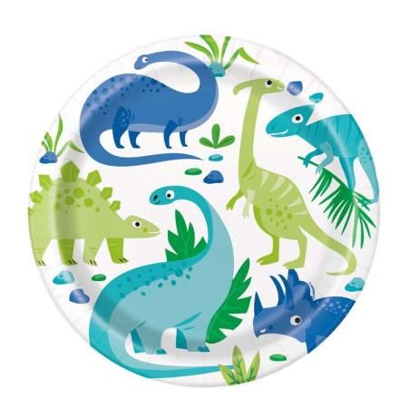 8 assiettes "dinosaures" -...