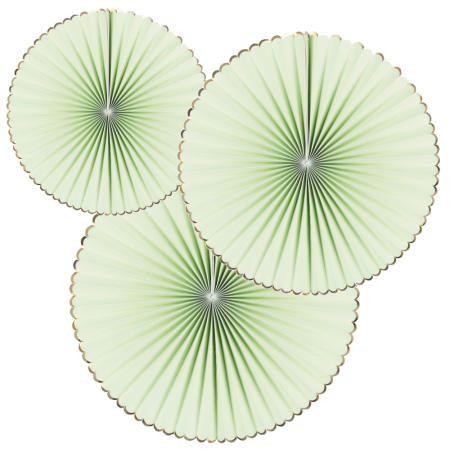 Lot de 3 rosaces "sauge et or"