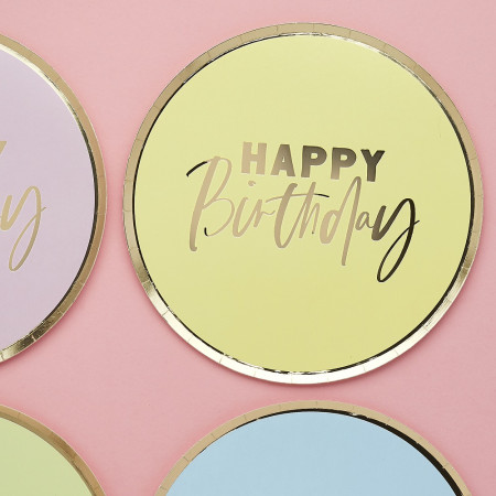 8 assiettes pastel "Happy...