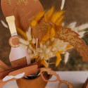 10 accessoires photobooth "terracotta feuilles dorées"