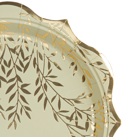 8 assiettes "sauge feuilles...