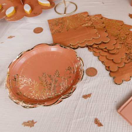 16 serviettes "terracotta...