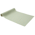 5 m chemin de table mousseline vert sauge "feuilles dorées" - 28 cm