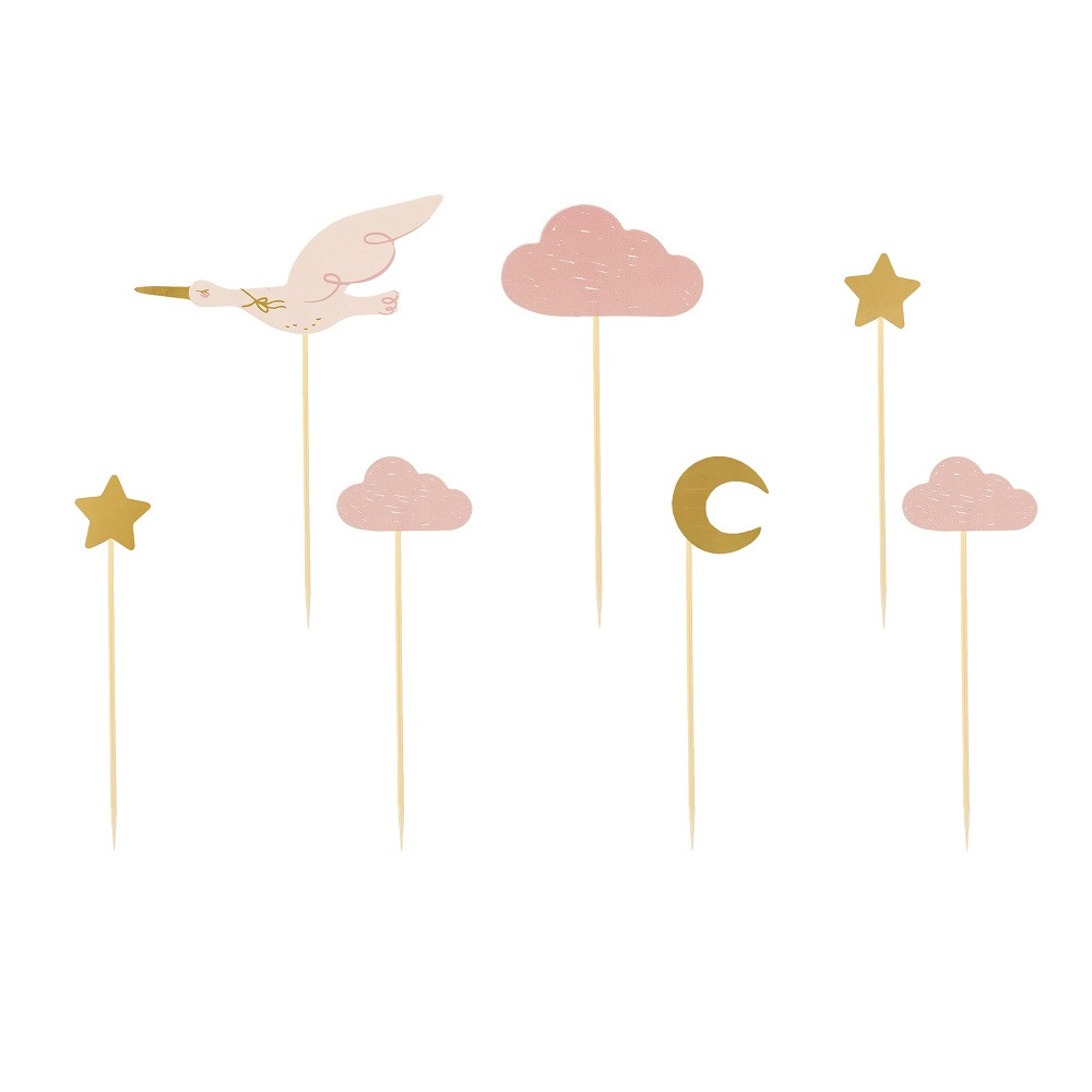 7 
Cupcake Cake topper - Cigogne