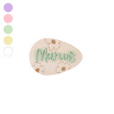Marque place personnalisable "fleuri" - couleur au choix