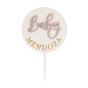 Cake topper rond personnalisable "baby" - couleur au choix