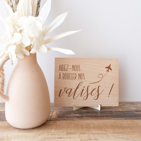 Panneau en bois "valises" -...