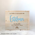Boite à souvenirs naissance - couleur et motif au choix