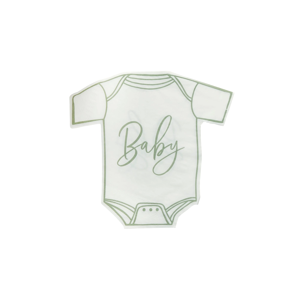 16 serviettes body sauge "baby"