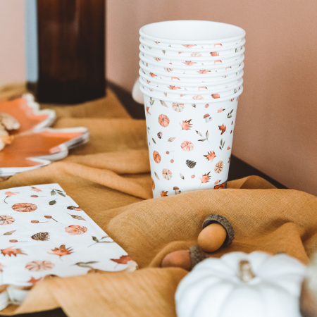 8 gobelets "forêt automnale"