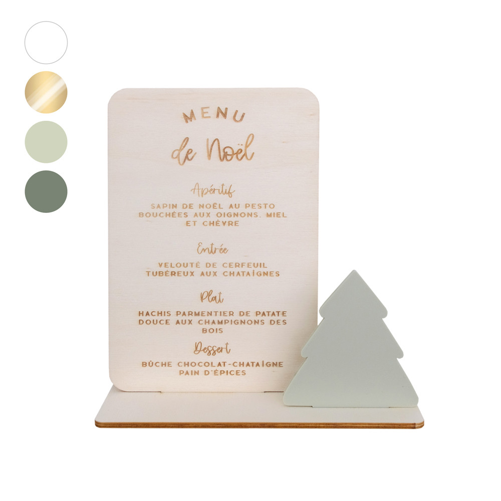 Menu de Noël personnalisable "sapin" - couleur au choix