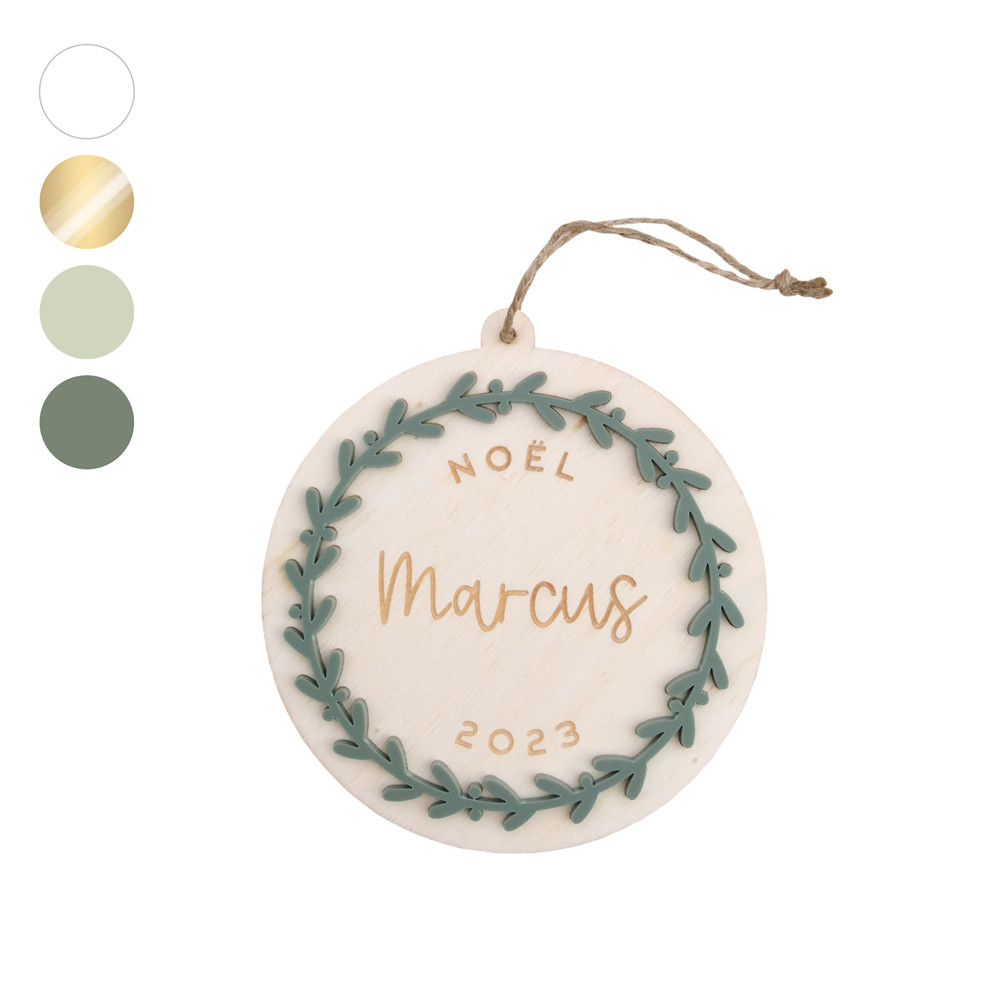 Décoration de sapin personnalisable "couronne de noël"