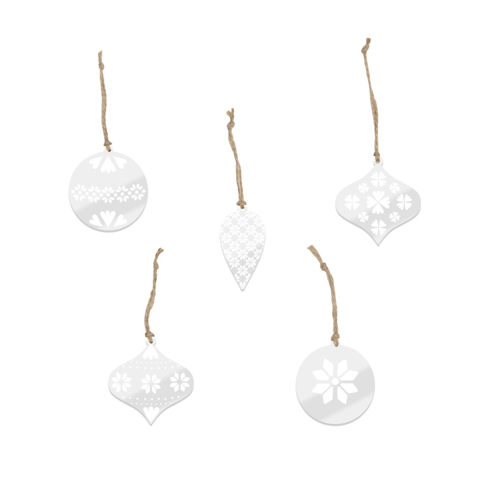 Lot de 5 mini décorations de sapin "scandinave"