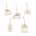 Lot de 5 mini décorations de sapin "noël cosy"
