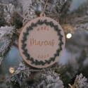 Décoration de sapin personnalisable "couronne de noël"